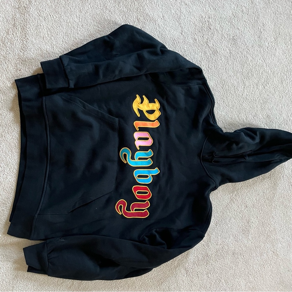 PLAYBOY Black Hoodie with Logo